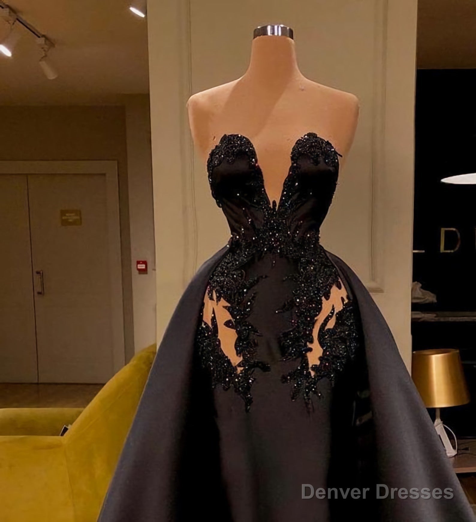 Custom Black African Wedding Reception Gown Satin Black Wedding Dress, African Lace Wedding Dress, Mermaid Prom Dress, Evening Party Dress Secondary image