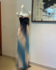 Dreamy Gradient Mermaid Halter Neck Beaded Chiffon Long Prom Dress Evening Dress