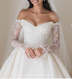 Dreamy Wedding Dress Ball Gown Off The Shoulder Lace Wedding Dresses Bridal Gowns