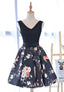 Cute V-Neck Floral Prom Dress, A-Line Homecoming Dress