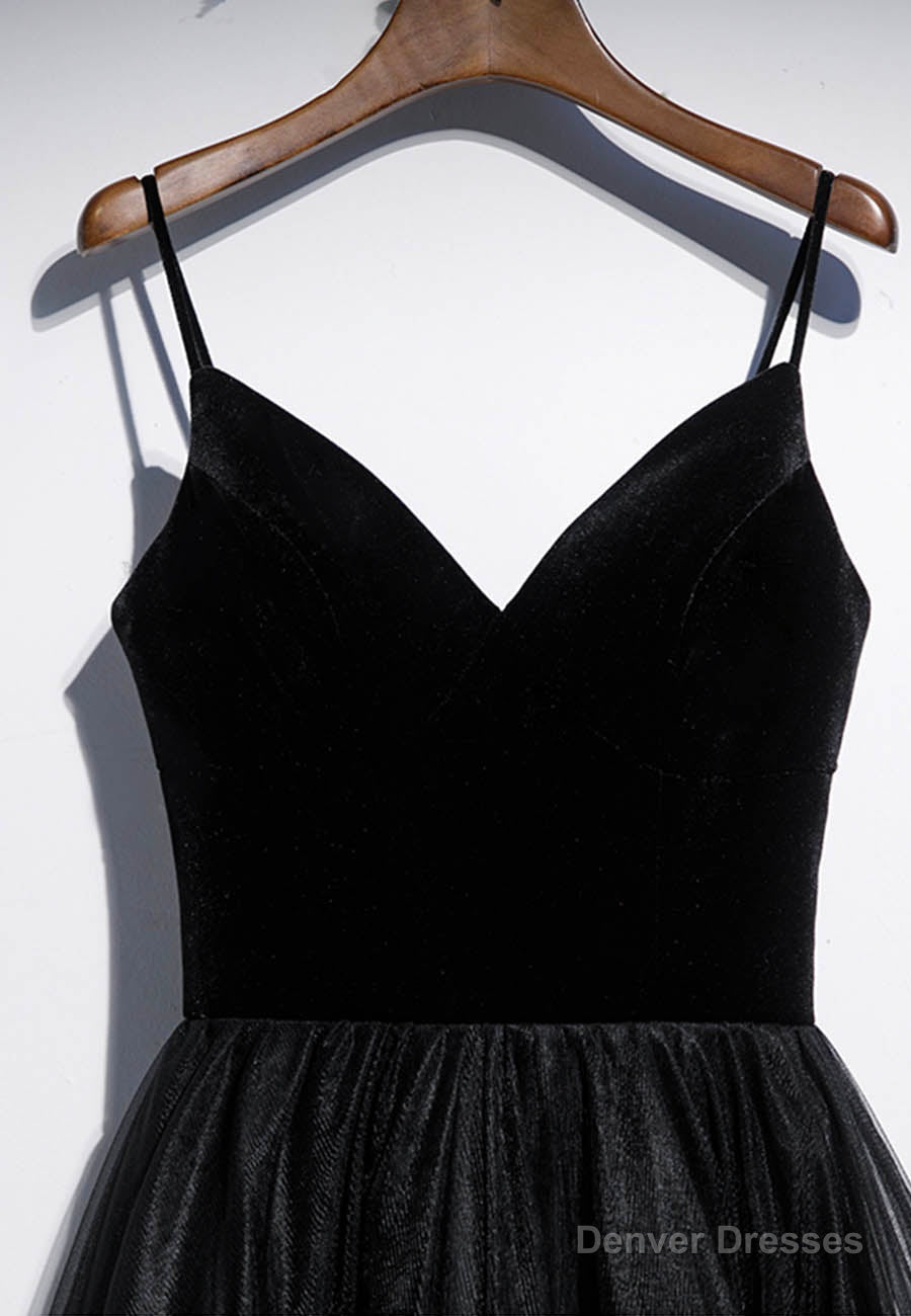 Black Velvet Tulle Short Prom Dresses, A-Line Party Dresses Secondary image