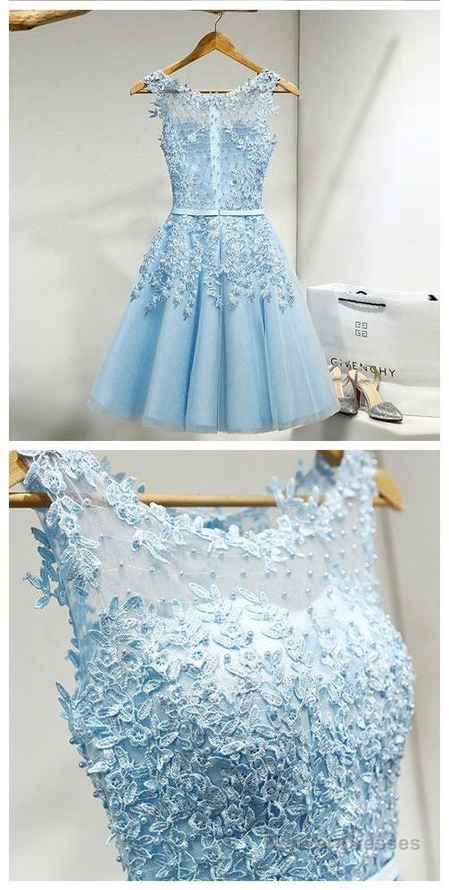 Dress With Lace Appliques,Appliques Homecoming Dresses,Short Homecoming Dress Main image