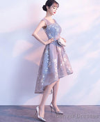 Cute Lace Round Neck Short Prom Dress Homecoming Dress