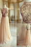 Dusty Pink Formal Dress Backless Bead Prom Dress