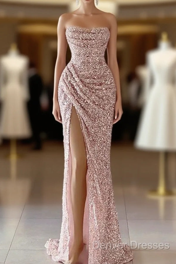 Dusty Pink Square Neck Sleeveless Mermaid Prom Dress