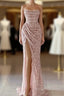Dusty Pink Square Neck Sleeveless Mermaid Prom Dress