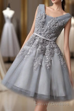 Cute A Line Tulle Lace Short Prom Dress, Homecoming Dress