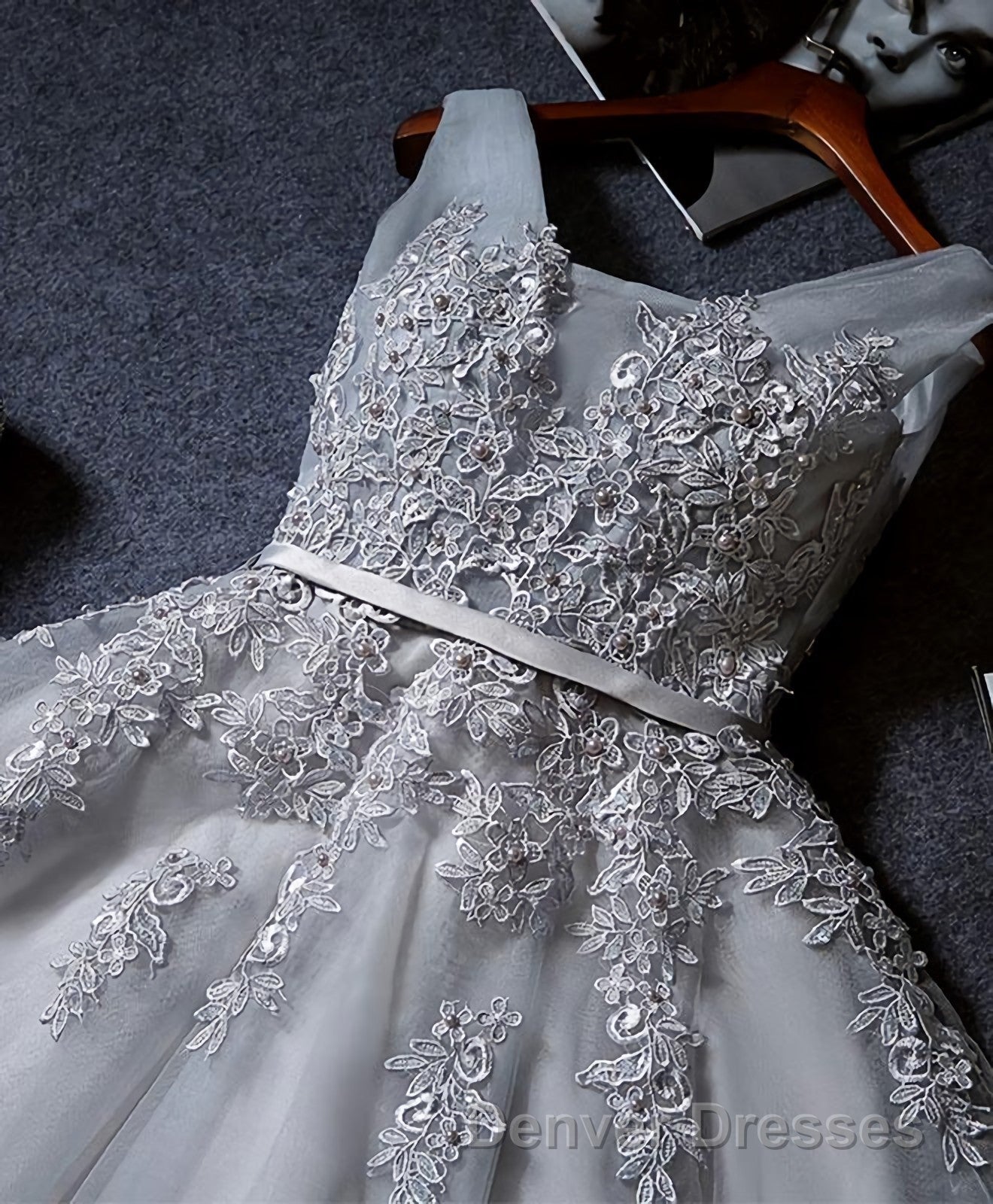 Cute A Line Tulle Lace Short Prom Dress, Homecoming Dress