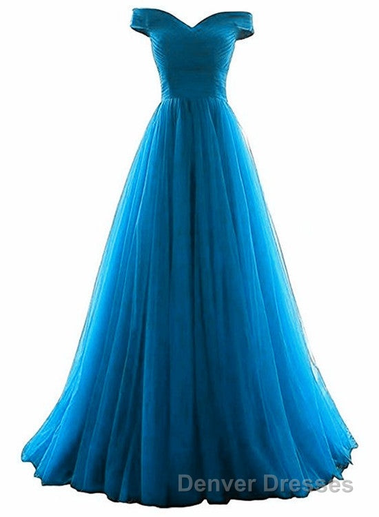 Tulle Off Shoulder Floor Length Party Dress, Long Prom Dress, Prom Dress Secondary image