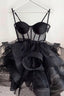 Elegant 17Th Birthday Dresses Short Black Tulle Birthday Outfits
