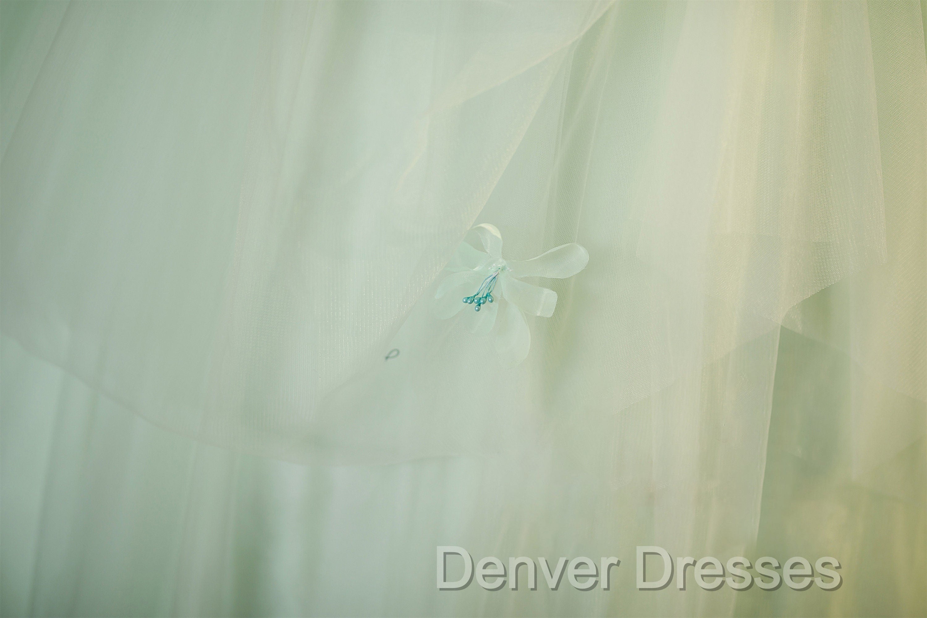 Elegant 3D Flowery Lace Sage Green Tulle Fairy Ball Gown