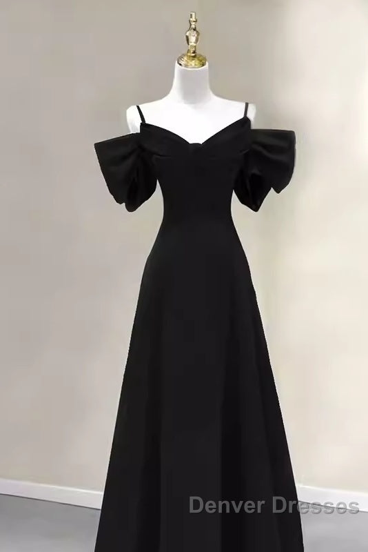 Elegant A Line Black Long Prom Dress Formal Evening Dress Secondary image