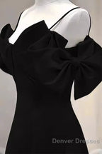 Elegant A Line Black Long Prom Dress Formal Evening Dress