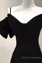 Elegant A Line Black Long Prom Dress Formal Evening Dress