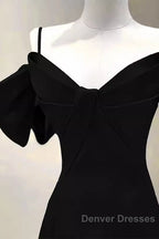 Elegant A Line Black Long Prom Dress Formal Evening Dress