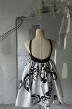 Elegant A-Line Flower Butterfly Black Short Homecoming Dress Online,