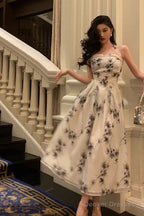 Elegant A Line Halter Floral Prom Dresses Birthday Outfits Evening Gown