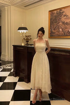 Elegant A Line Halter White Lace Prom Dresses Birthday Outfits Evening Gown