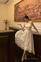 Elegant A Line Halter White Lace Prom Dresses Birthday Outfits Evening Gown