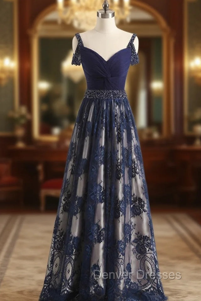 Elegant A-line Long Evening Dress Beads Sash Straps Zipper Back Prom Celebrity Dress Main image