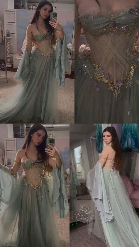 Elegant A Line Off The Shoulder Floor-Length Tulle Long Sleeves Evening Dress Prom Dress Secondary image