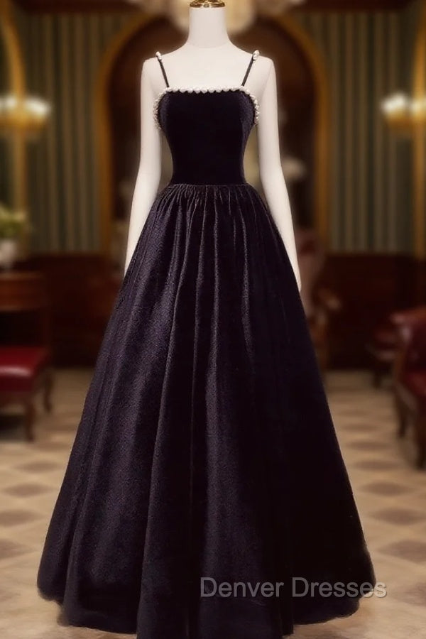 Elegant A-Line Spaghetti Straps Sleeveless Backless Long Prom Dress With Beading Main image