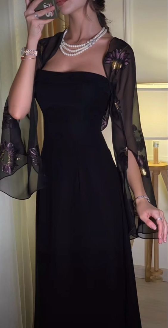 Elegant A Line Strapless Long Prom Dresses Black Formal Dress Main image