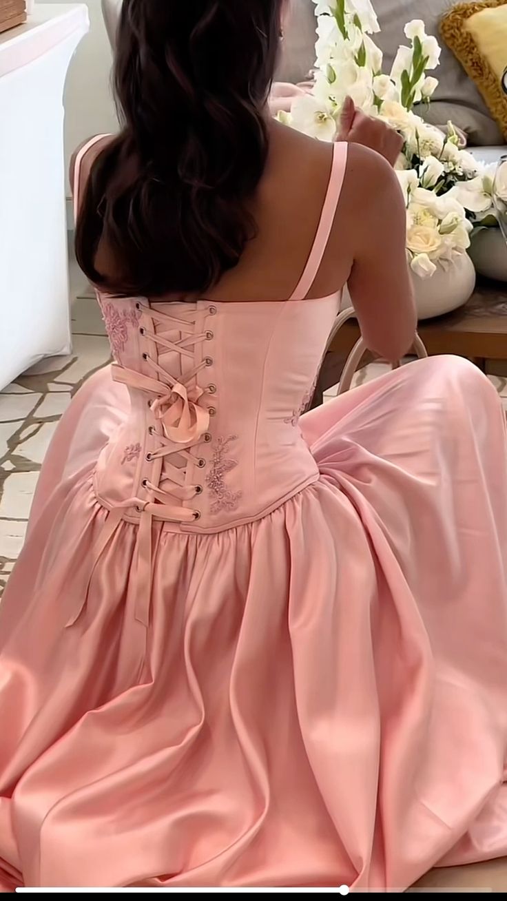 Elegant A Line Straps Pink Satin Long Length Prom Dress Birthday Outfits