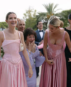 Elegant A Line V Neckline Bridesmaid Dress Floor-Length Satin Long Pink Evening Dress Prom Dress