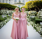 Elegant A Line V Neckline Floor-Length Satin Long Pink Evening Dress Prom Dress
