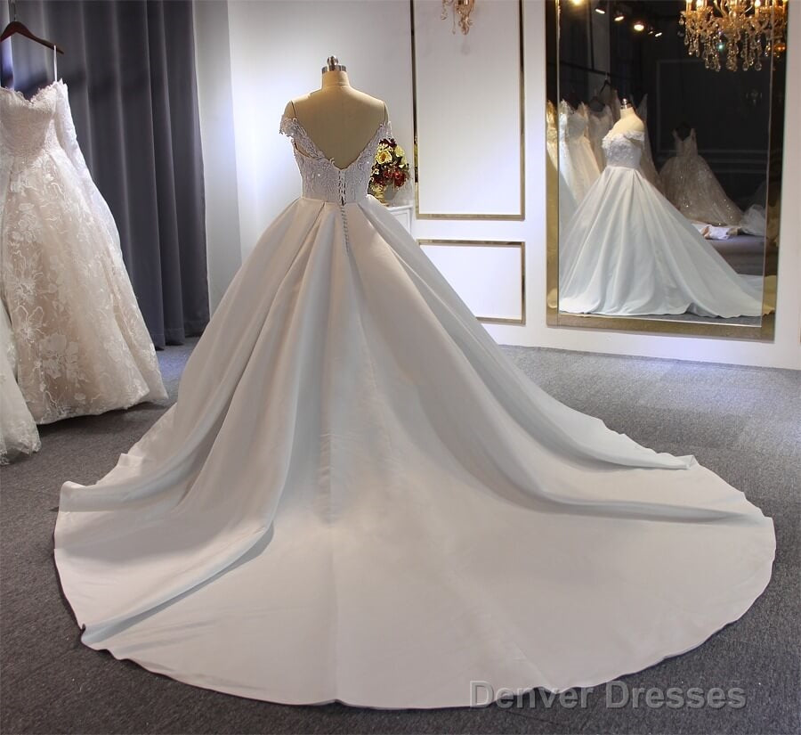 Elegant Ball Gown Ivory Wedding Dresses Off The Shoulder Lace Bridal Wear Secondary image