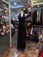 Elegant Black Mermaid Halter Neck Chiffon Long Prom Dress Evening Dress