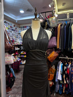 Elegant Black Mermaid Halter Neck Chiffon Long Prom Dress Evening Dress