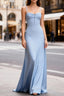 Elegant Blue Chiffon Long Bridesmaid Dress