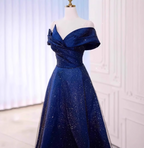 Elegant Burgundy Off-The-Shoulder A-Line Satin Tulle Long Prom Dress Evening Dress