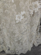 Elegant Champagne Off-White Sweetheart Neck Lace Train Prom Dress Evening Dress