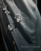 Elegant Chiffon Mermaid Gown  For Prom&Party Spaghetti Strap Sequined Applique Evening Gown