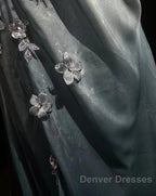 Elegant Chiffon Mermaid Gown  For Prom&Party Spaghetti Strap Sequined Applique Evening Gown
