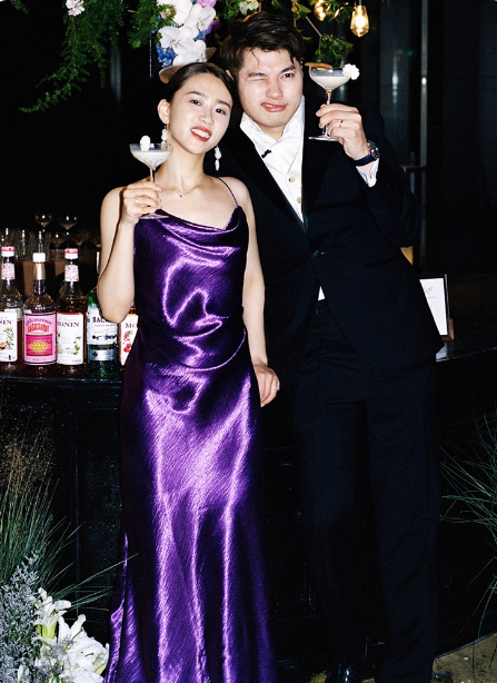 Elegant Deep Purple Spaghetti Strap Cross Backless Satin Long Prom Dress Evening Dress Secondary image