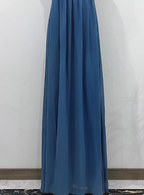Elegant Dusty Blue One-Shoulder Chiffon Prom Dress Evening Dress Bridesmaid Dress