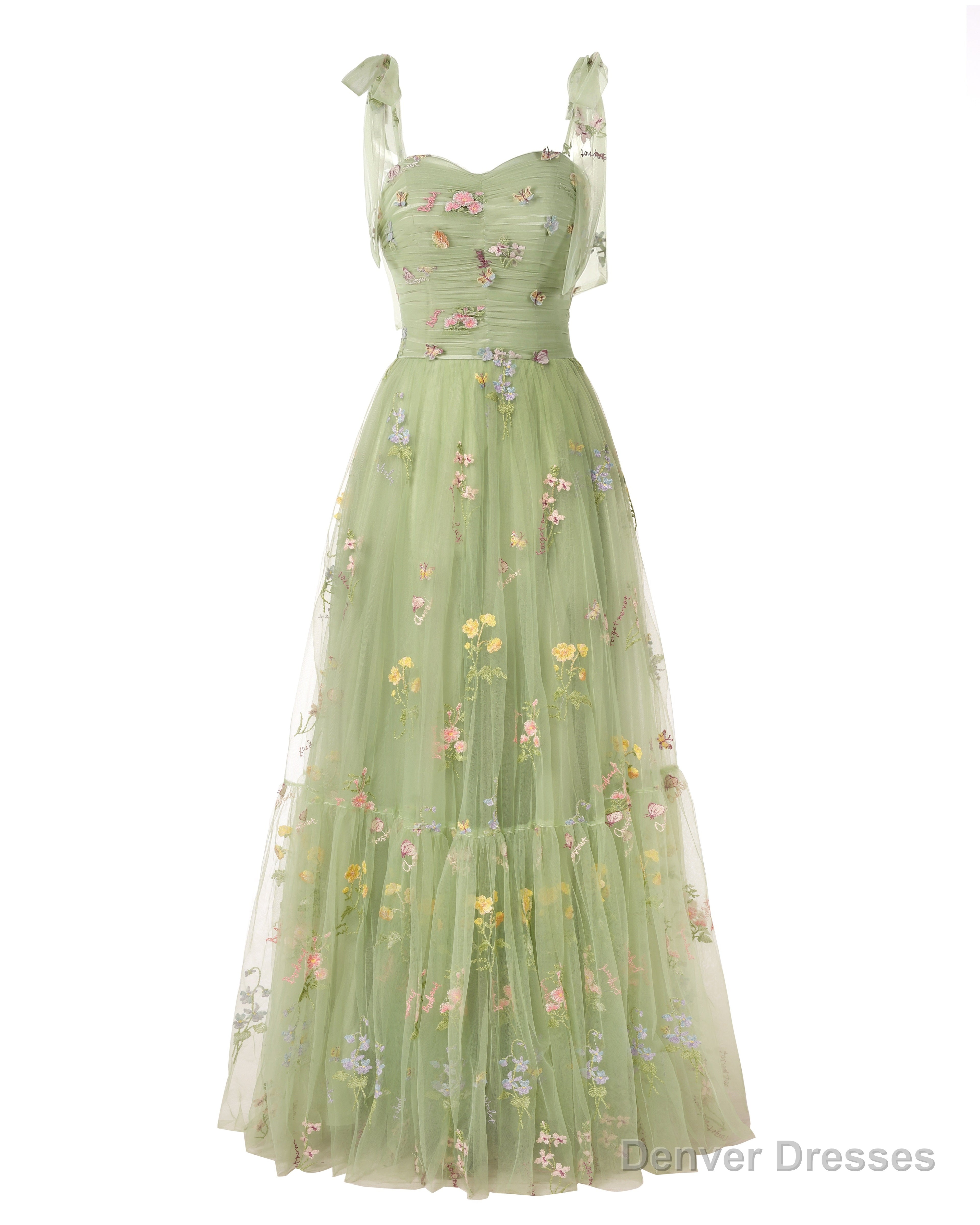 Elegant Embroidery Champagne Prom Dresses Sweetheart Spaghetti Straps A Line Party Dress Long Simple Formal Dress