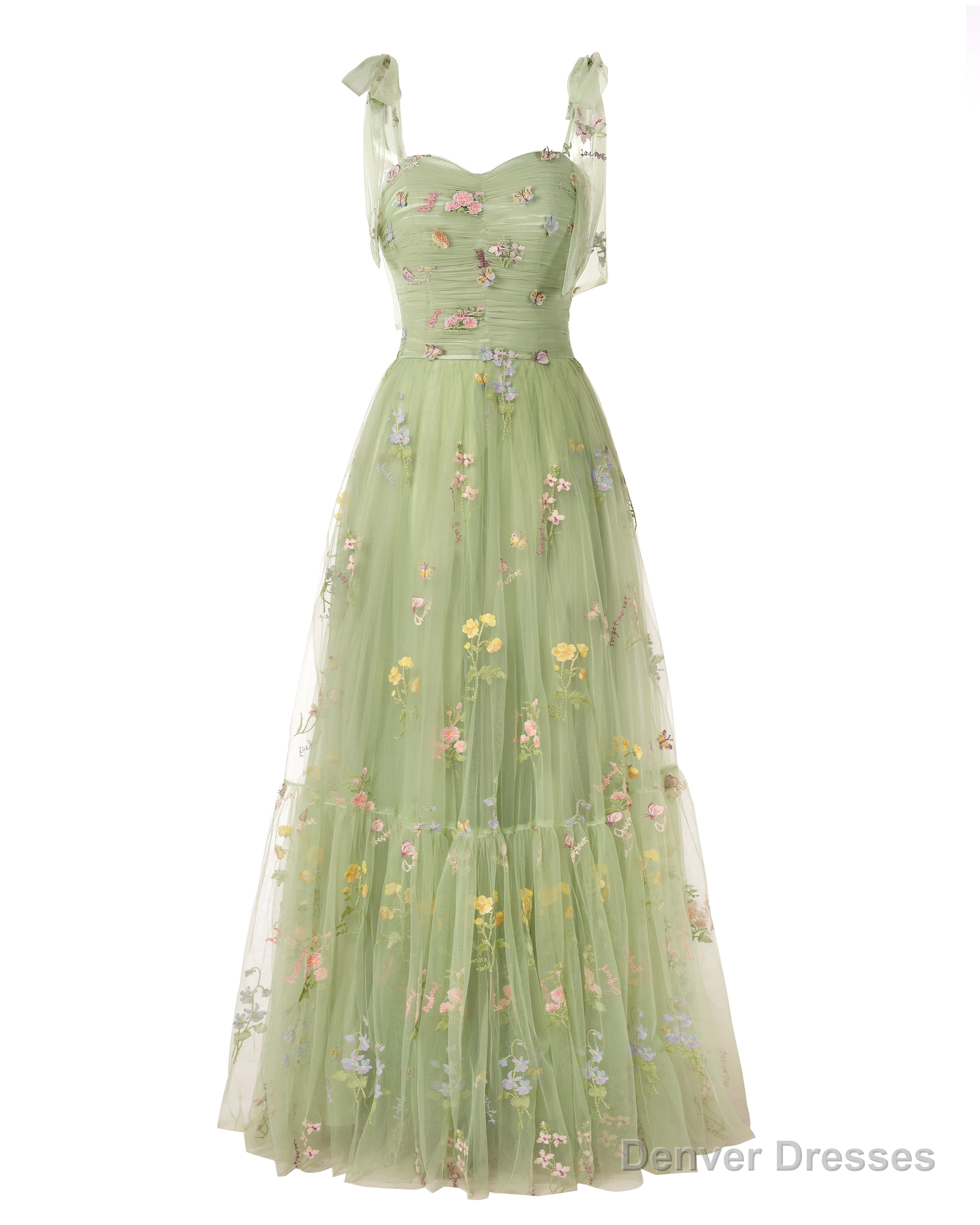Elegant Embroidery Prom Dresses Sweetheart Spaghetti Straps A Line Party Dress Long Simple Formal Dress Main image