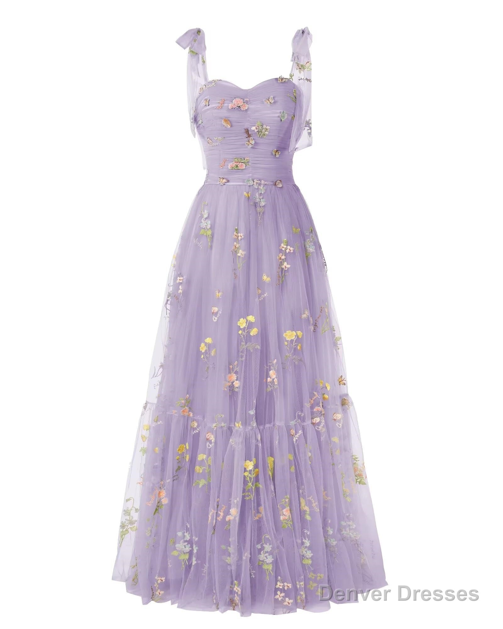 Elegant Embroidery Purple Prom Dresses Sweetheart Spaghetti Straps A Line Party Dress Long Simple Formal Dress Main image