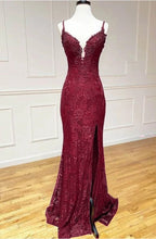 Elegant  Mermaid Formal Dress Under $170’Ã?Charming Grape Spaghetti Straps Applique Long Backless Prom Dress With Slit