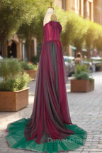 Elegant Green Off The Shoulder Tulle Prom Dress Vintage Prom Gowns
