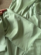 Elegant Green Slim Fit Halter Backless Ruffle Satin Prom Dress Evening Dress
