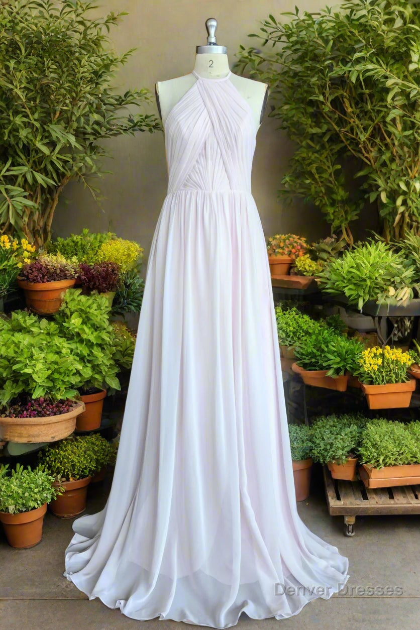 Elegant Halter Keyhole Chiffon Bridesmaid Dress Secondary image