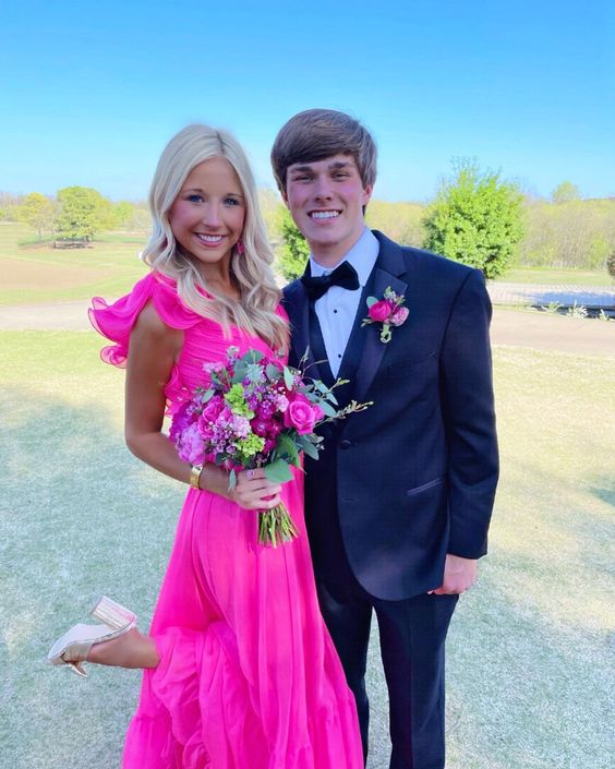 Elegant Hot Pink Long Prom Dress Secondary image