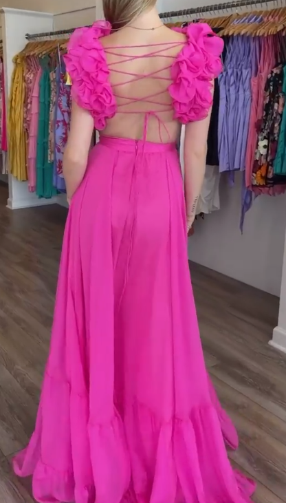 Elegant Hot Pink Long Prom Dress