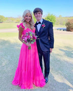 Elegant Hot Pink Long Prom Dress